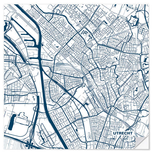 Naklejka na ścianę City map of Utrecht