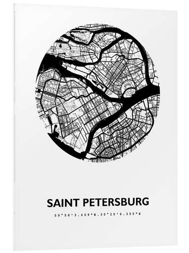 PVC-tavla City map of Saint Petersburg