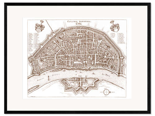 Gerahmter Kunstdruck Köln 1650