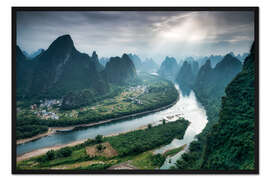 Gerahmter Kunstdruck Xingping am Li Fluss, China