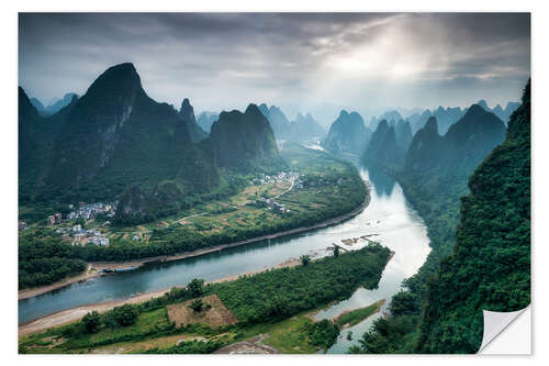 Selvklebende plakat Xingping on the Li River, China