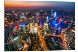 Gallery print Shanghai cityscape at night