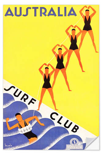 Självhäftande poster Australia, Surf Club (English)