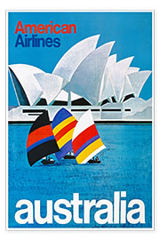 Wall print  American Airlines, Australia - Vintage Travel Collection