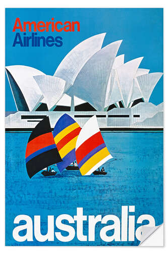 Selvklebende plakat American Airlines, Australia