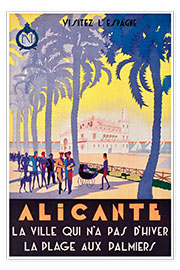 Poster  Des palmiers et pas d&#039;hiver à Alicante - Vintage Travel Collection