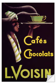 Selvklebende plakat Chocolate cafes (French)