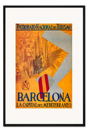 Gerahmter Kunstdruck Barcelona (spanisch)