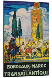 Magnettafel Bordeaux nach Marokko (französisch)