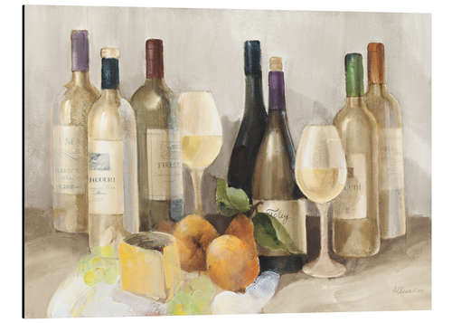 Tableau en aluminium Vin et fruits I