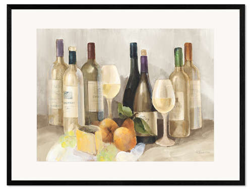 Impressão artística com moldura Vinho e Fruta I