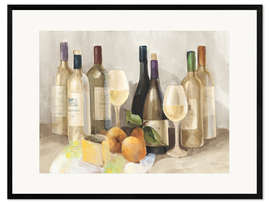 Impressão artística com moldura Vinho e Fruta I