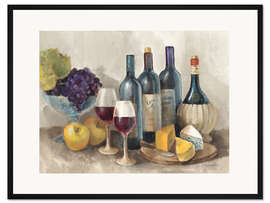 Gerahmter Kunstdruck Wein und Frucht II