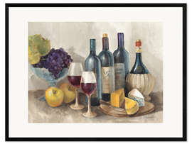 Ingelijste kunstdruk Wine and fruit II