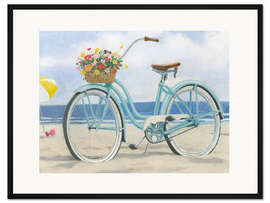 Gerahmter Kunstdruck Fahrrad am Strand III