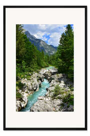 Gerahmter Kunstdruck Wilder Strom in Slowenien