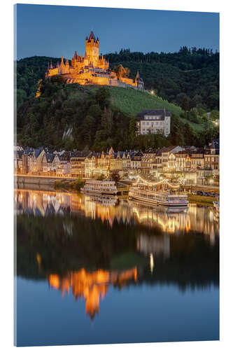 Acrylic print Cochem in the evening