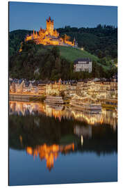 Alubild Cochem am Abend