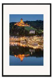 Gerahmter Kunstdruck Cochem am Abend