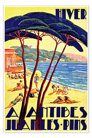 Wall print  Winter in Antibes (French) - Vintage Travel Collection