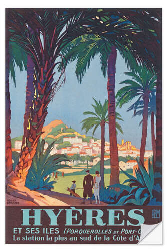 Selvklebende plakat Hyeres (French)