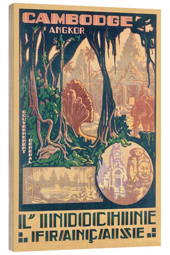 Wood print Angkor-Cambodia (French)