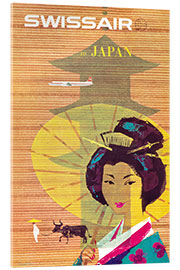 Acrylglasbild Swissair nach Japan (englisch)