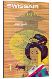 Magnettafel Swissair nach Japan (englisch)