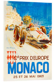 Quadro em acrílico  Grande Prémio do Mónaco, 1963 (francês) - Vintage Travel Collection