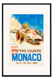 Gerahmter Kunstdruck Großer Preis von Monaco 1963 (französisch)