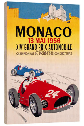 Holzbild Großer Preis von Monaco 1956 (französisch)