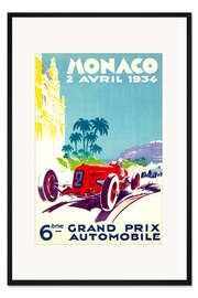 Gerahmter Kunstdruck Großer Preis von Monaco 1934 (Französisch)
