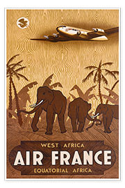Poster  Air France en Afrique-Équatoriale et de l&#039;Ouest (anglais) - Vintage Travel Collection