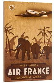 Trätavla  Air France West Africa, Equatorial Africa - Vintage Travel Collection