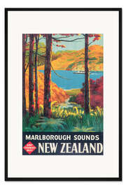 Gerahmter Kunstdruck Neuseeland (englisch)