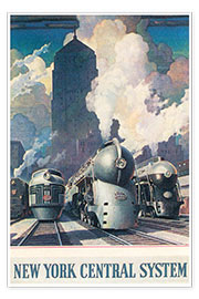 Wall print  New York central system (English) - Vintage Travel Collection