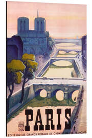 Quadro em alumínio Paris (francês) - Vintage Travel Collection