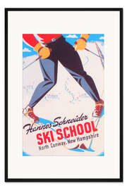 Gerahmter Kunstdruck Ski Schule (englisch)