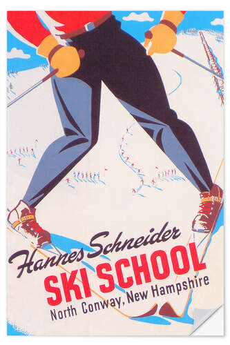 Wandsticker Ski Schule (englisch)