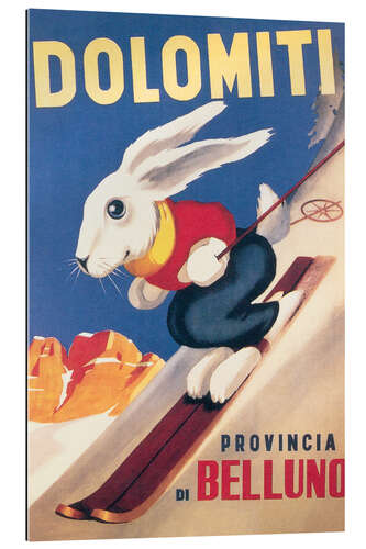 Gallery print Rabbit on skis, Dolomiti (Italian)