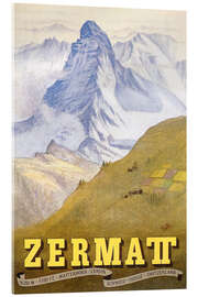 Obraz na szkle akrylowym  Zermatt - Vintage Travel Collection