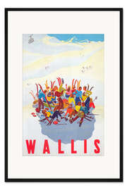 Gerahmter Kunstdruck Wallis Vintage Ski