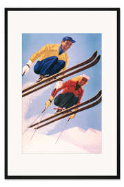 Gerahmter Kunstdruck Skispringer