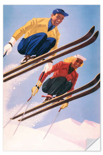 Naklejka na ścianę Ski jumpers