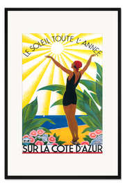 Gerahmter Kunstdruck An der französischen Riviera (französisch)