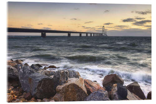 Acrylic print Coast at Storebælt Østbroen, Denmark