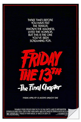 Självhäftande poster Friday the 13th: The Final Chapter II