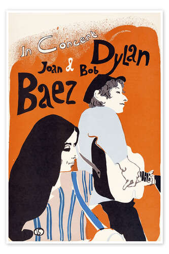 Poster Bob Dylan und Joan Baez Konzert (englisch)