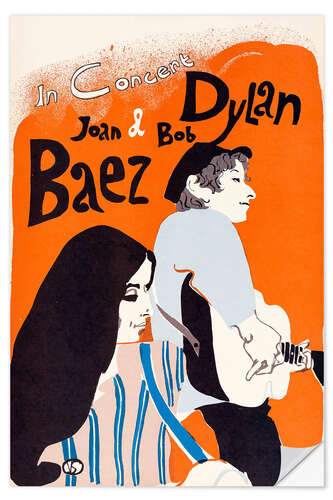 Naklejka na ścianę Bob Dylan and Joan Baez concert (English)