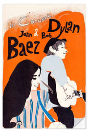 Selvklebende plakat Bob Dylan and Joan Baez in concert